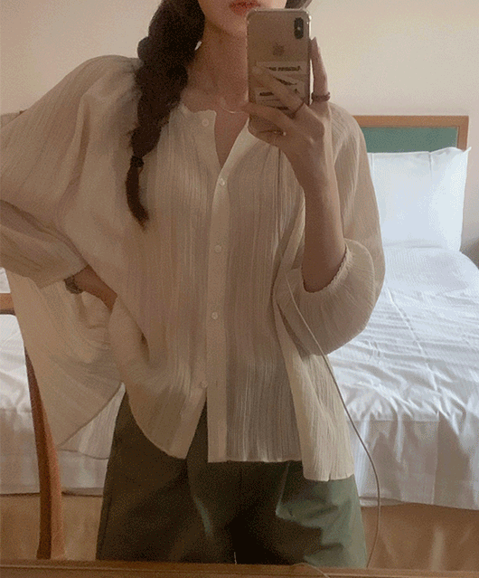 Riho shirring blouse (3color)