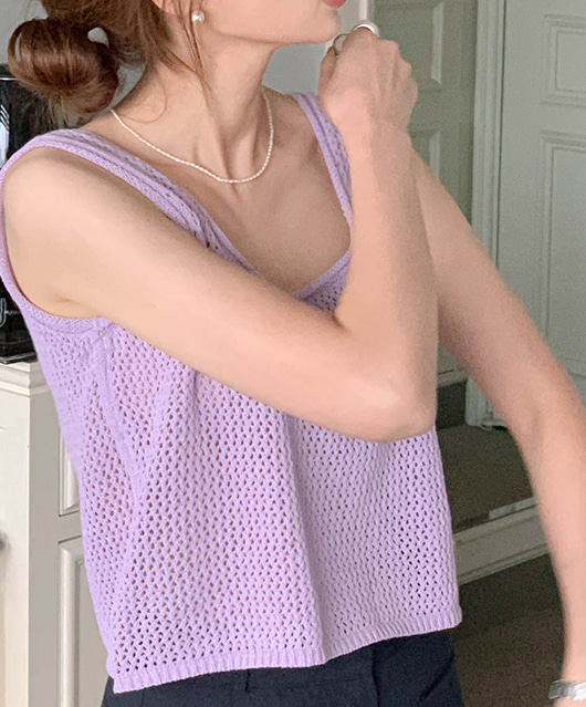 🌱린넨50%🌱 Blueberry knit sleeveless (3color)