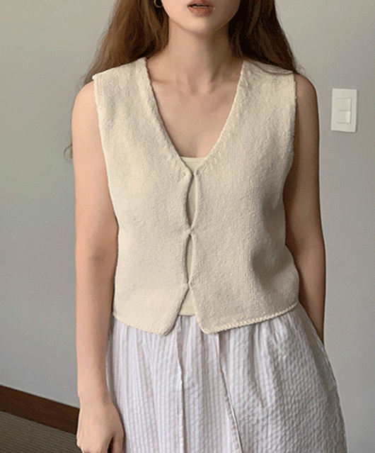 Blank knit vest (3color)
